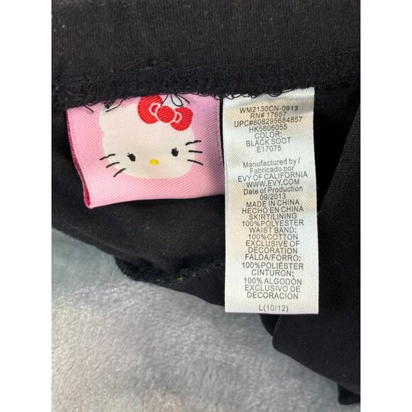 Hello Kitty Skirt Girl's Large 10/12 black, pink and gold ruffled skirt - Picture 3 of 8